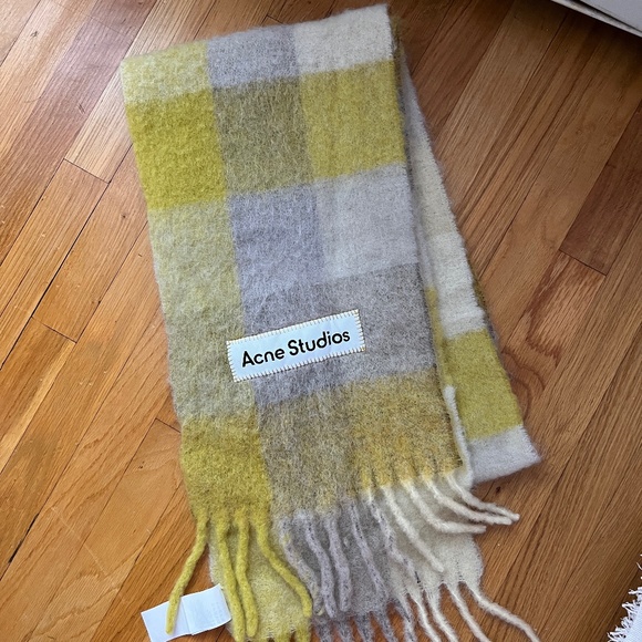 Acne Studio Mohair Checked Scarf - Picture 5 of 7